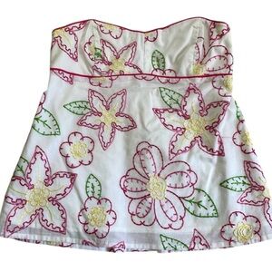 Lilly Pulitzer White Floral Embroidered Top